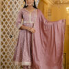 Anarkali Set: Three-piece Dupatta Anarkali set which is of Cotton material design ethnic wear.