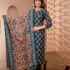 Kurti Set- Printed Dupatta Muslin Kurti Set