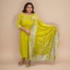 💛 Sunshine Yellow Straight Fit Kurti Set – 3 Piece | Festive Collection by Suven 💛
