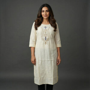 Serene Cream Viscose Silk Ensemble