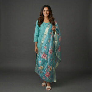 Zaria Green Rayon Statement Set