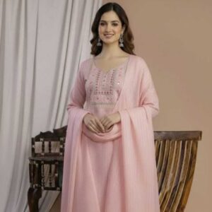 Meher Blush Cotton Kurti Set