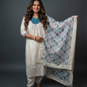 3-Piece Light Grey Pattaya Kurti Set