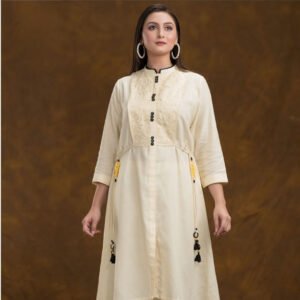 Cream Elegance Embroidered 2-Piece Set