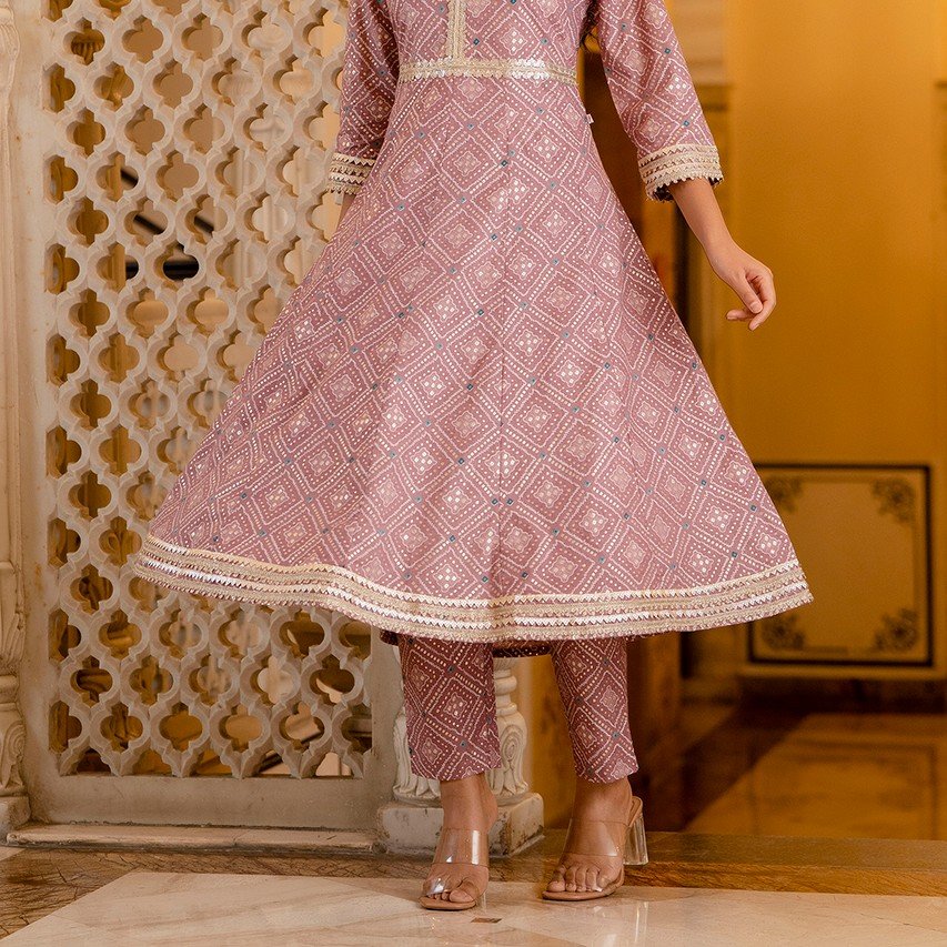 Festive 3-Piece Anarkali Set with Chinon Dupatta - Image 10