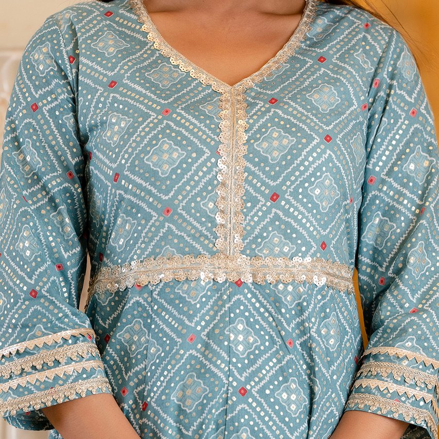 Festive 3-Piece Anarkali Set with Chinon Dupatta - Image 7