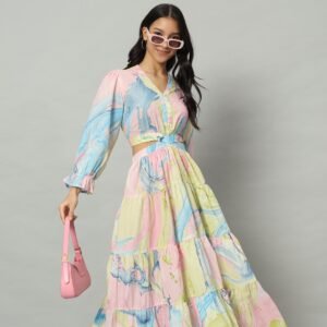 Ethereal Multicolour Cotton Western Dress